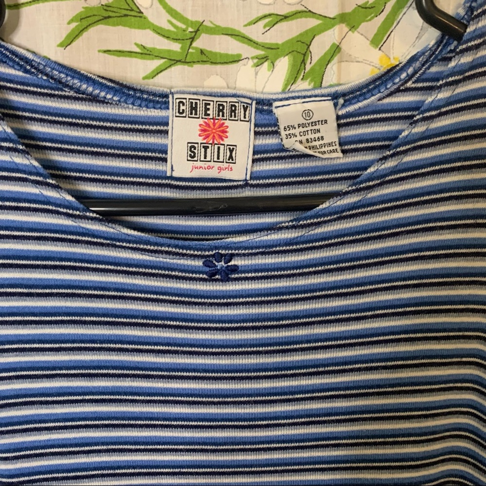 Vintage y2k blue black stripe midi tank top dress - Picture 5 of 6